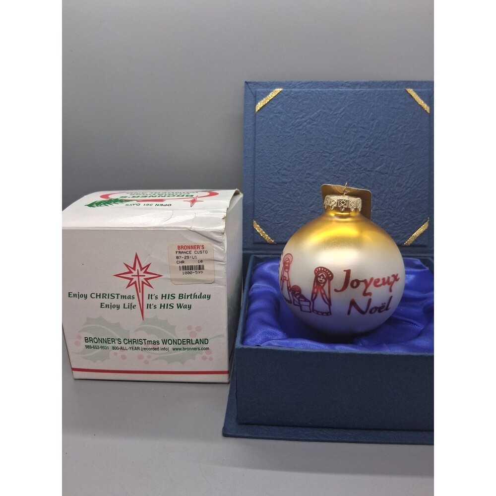 Bronner’s Christmas Wonderland Joyeux Noel Customs of France Glass Ornament